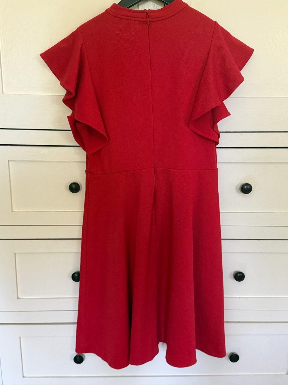 Maeve Red Ruffle-Sleeve Midi Dress - Picture 4 of 8